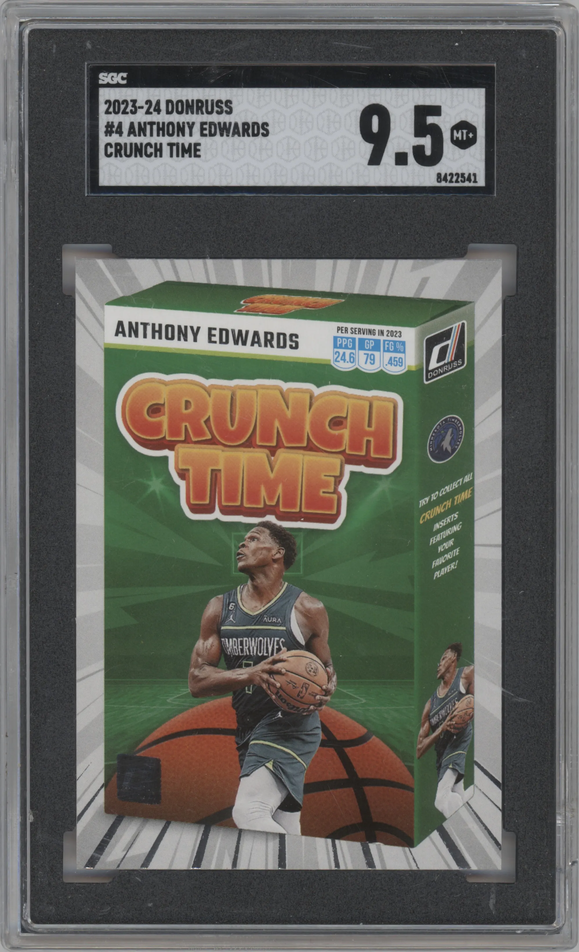 2023 Panini Donruss Crunch Time Anthony Edwards SGC 9.5