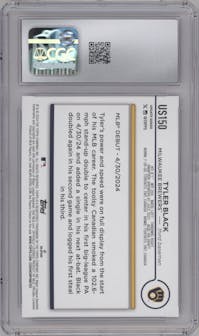 Tyler Black from the 2024 Topps Update set featuring a Holiday parallel graded by CSG and given an overall grade of 10.