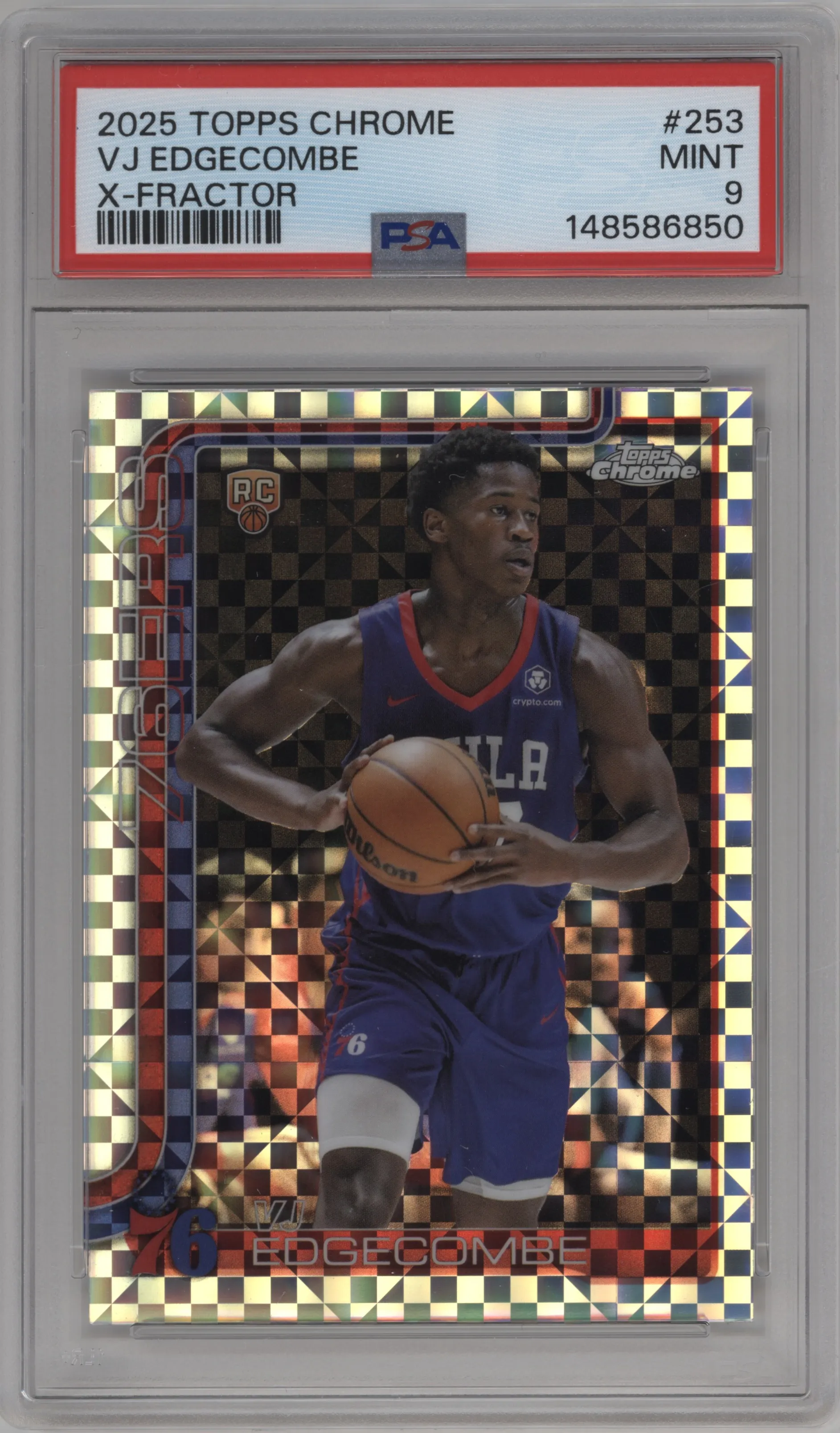 2025 Topps Chrome VJ Edgecombe X-Fractor #253 PSA 9