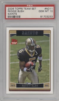 Reggie Bush from the 2006 Topps Team Sets set graded by PSA and given an overall grade of 10.
