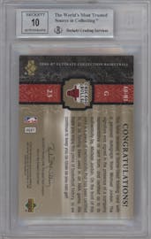 Michael Jordan from the 2006-07 Upper Deck Ultimate Collection set graded by Beckett and given an overall grade of 9.