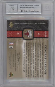 Michael Jordan from the 2006-07 Upper Deck Ultimate Collection set graded by Beckett and given an overall grade of 9.