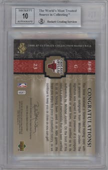 Michael Jordan from the 2006-07 Upper Deck Ultimate Collection set graded by Beckett and given an overall grade of 9.