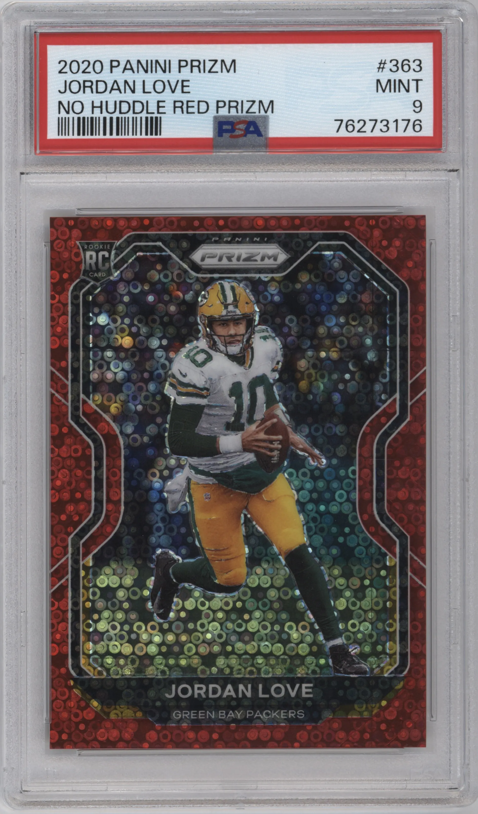 2020 Panini Prizm Jordan Love No Huddle Red PSA 9