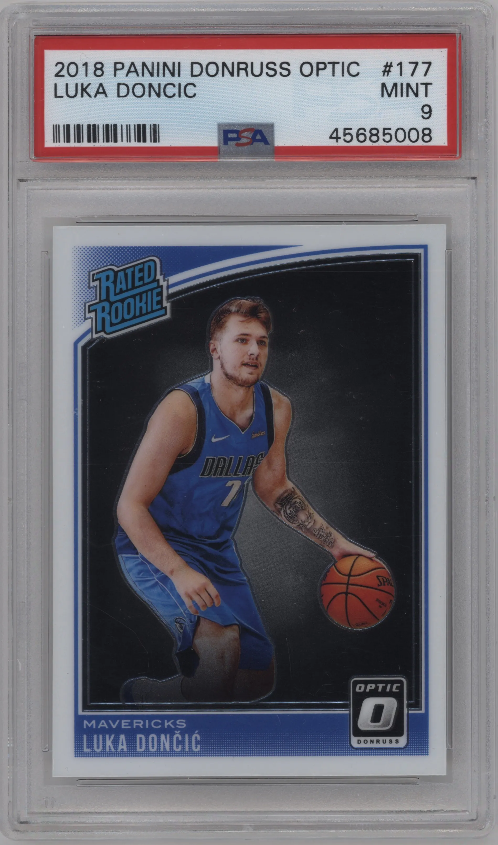 2018 Panini Donruss Optic Rated Rookie Luka Doncic #177 PSA 9