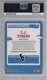 C.J. Stroud from the 2023 Panini Donruss set featuring a Pink parallel graded by PSA and given an overall grade of 10.