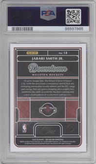 Jabari Smith Jr. from the 2022-23 Panini One and One set graded by PSA and given an overall grade of 9.