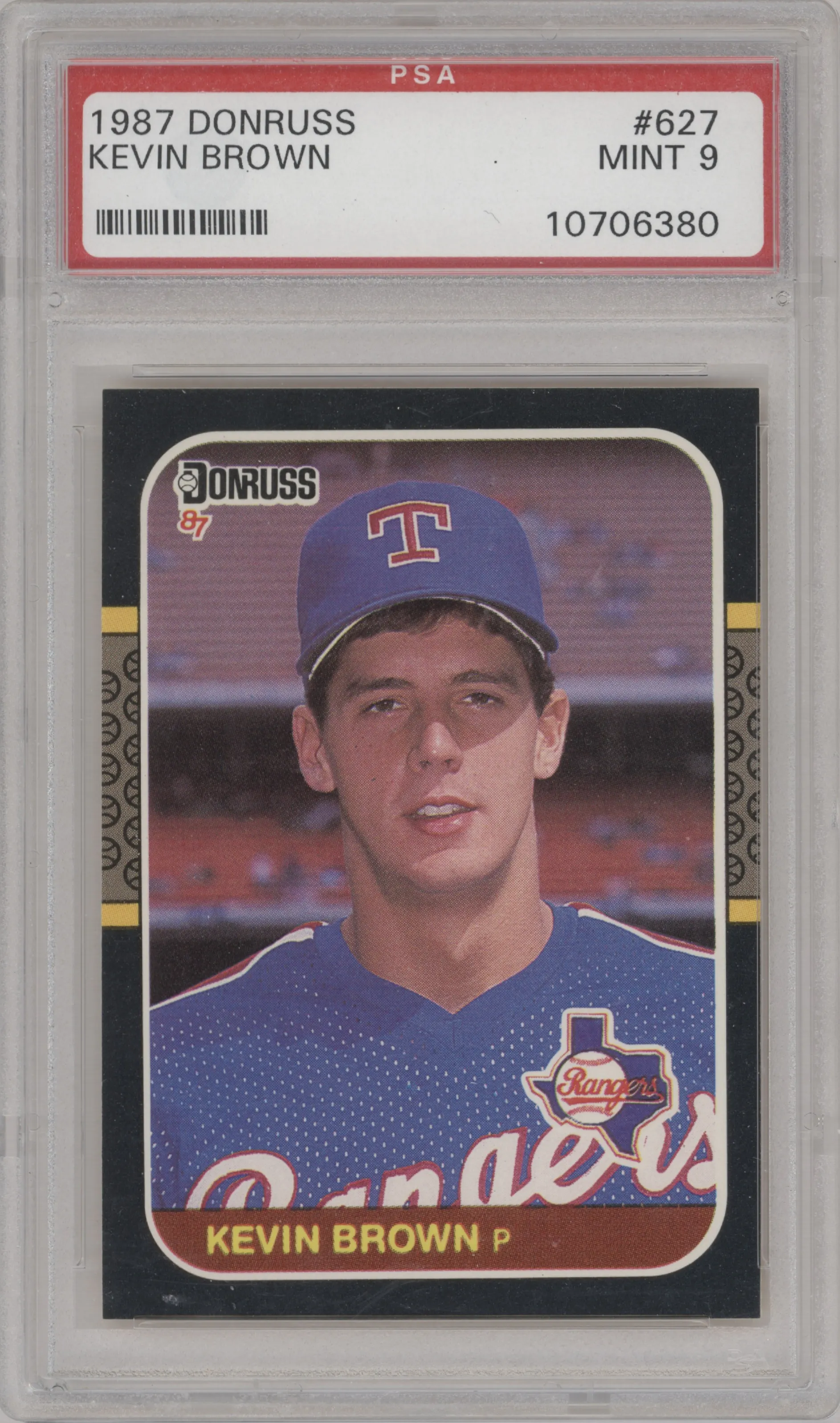 1987 Donruss Kevin Brown PSA 9