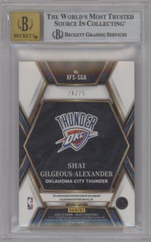 Shai Gilgeous-Alexander from the 2022-23 Panini Select set featuring a Purple parallel graded by Beckett and given an overall grade of 8.5.