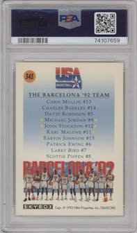 Michael Jordan/John Stockton/Karl Malone/Earvin Johnson from the 1991-92 Skybox set graded by PSA and given an overall grade of 9.