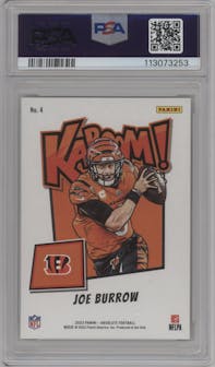 Joe Burrow from the 2023 Panini Absolute set graded by PSA and given an overall grade of 10.