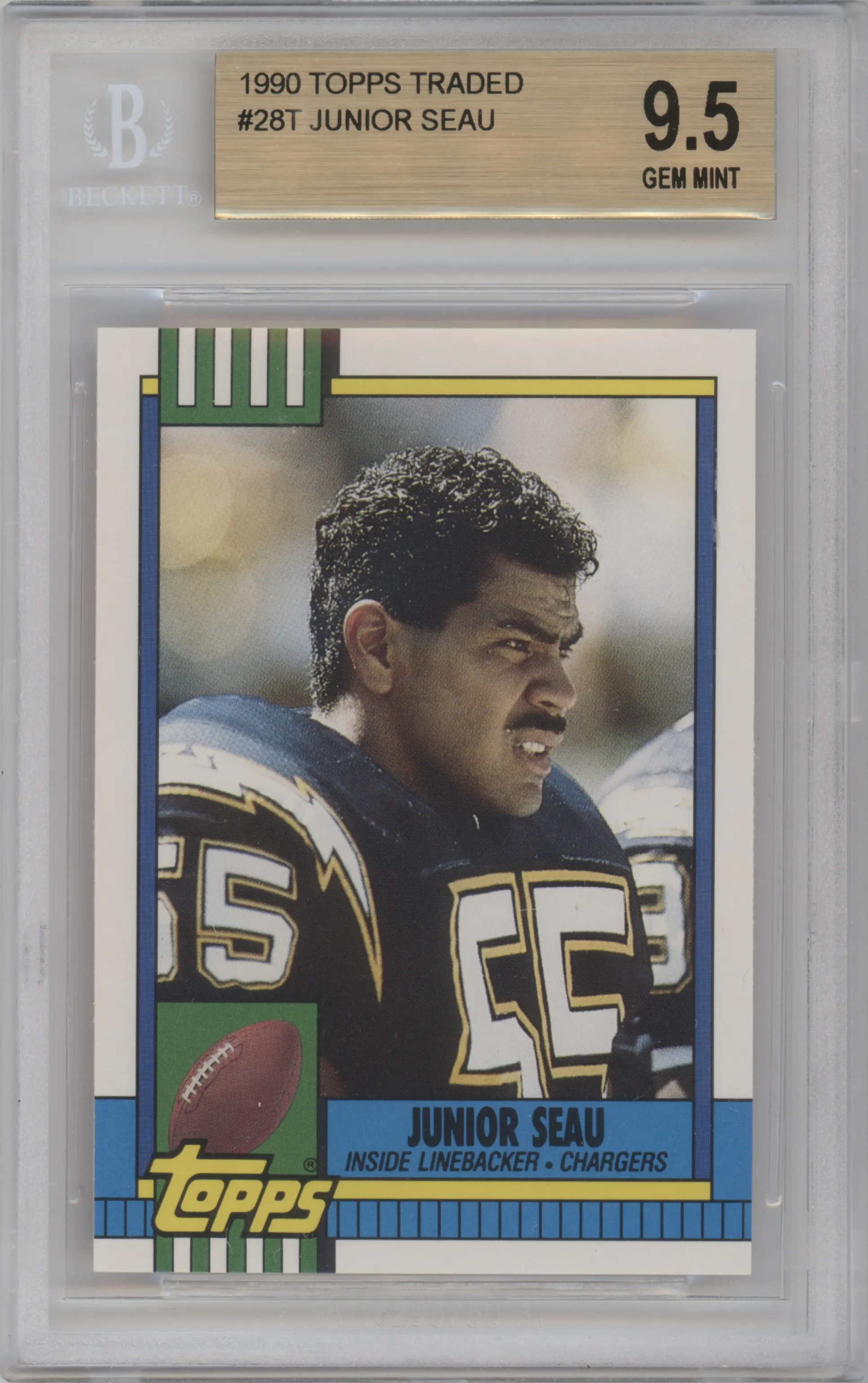 1990 Topps Traded Junior Seau BGS 9.5