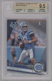 Drake Maye from the 2023 Bowman Chrome University set graded by Beckett and given an overall grade of 9.5.