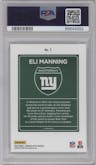 Eli Manning from the 2023 Donruss Optic set graded by PSA and given an overall grade of 10.