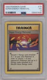 Super Energy Removal from the 1999 Pokemon set graded by PSA and given an overall grade of 3.