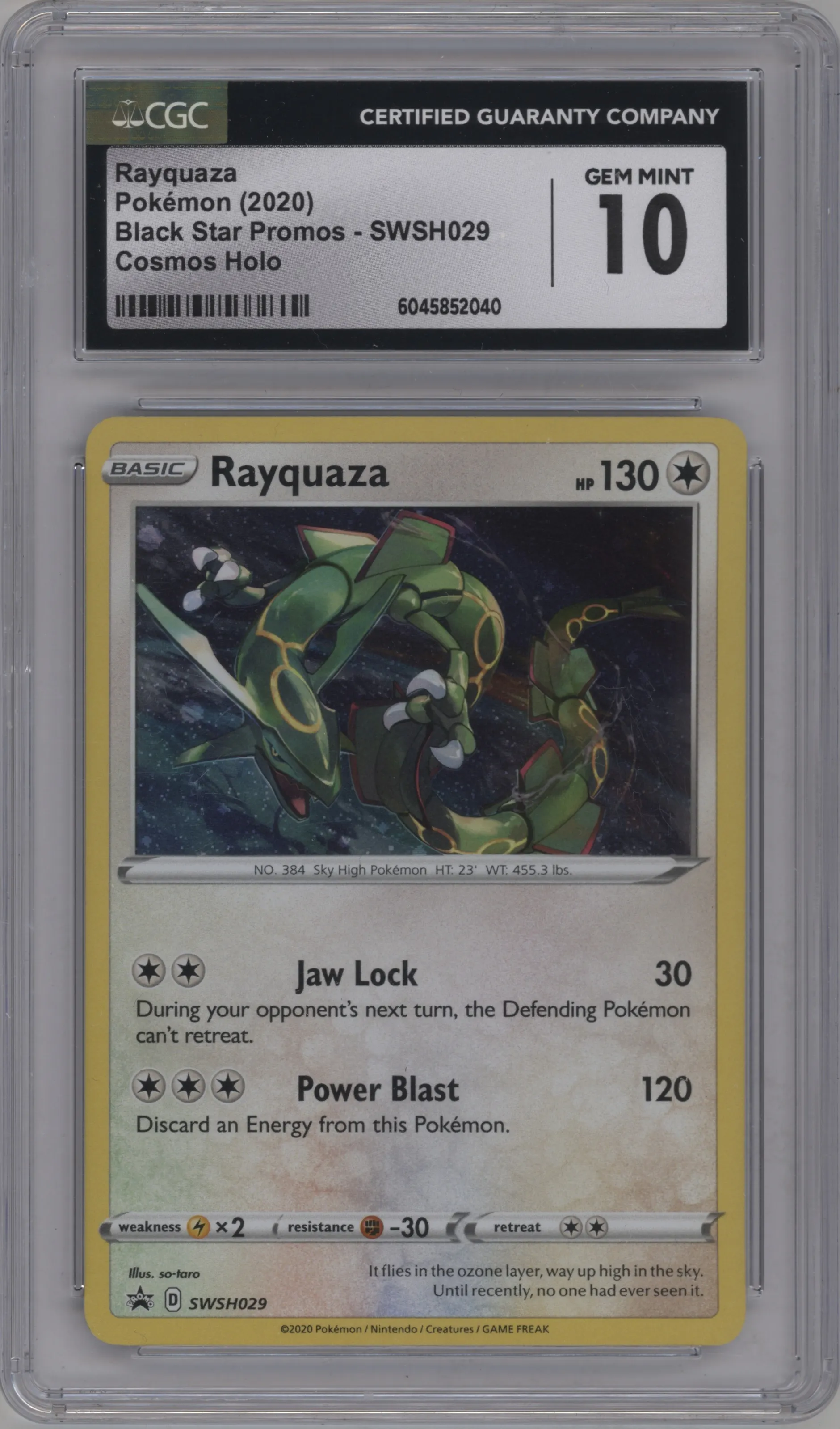 2020 Pokemon SWSH Rayquaza 2024 Crown Zenith Premium Collection Sea & Sky #SWSH029 CGC 10