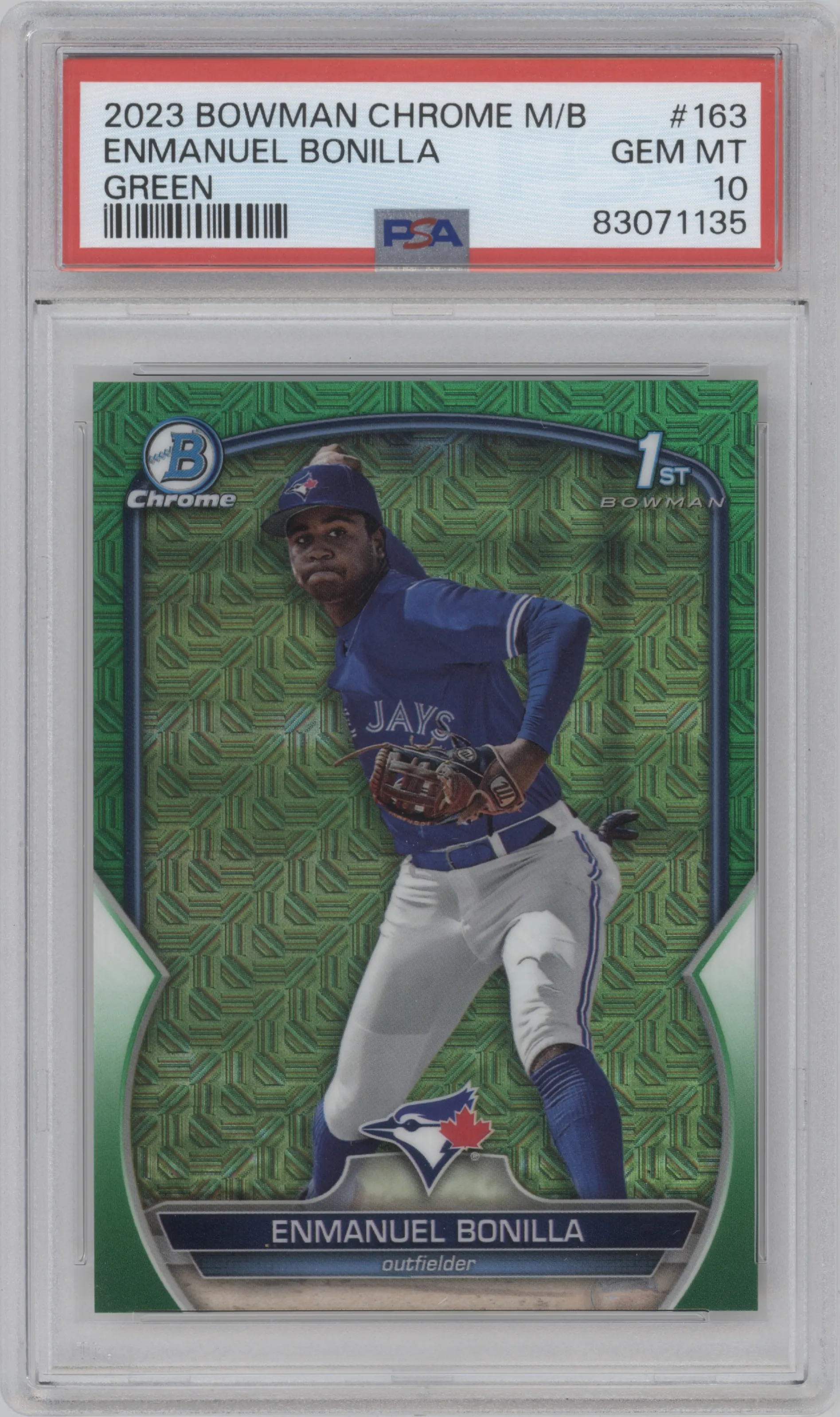 2023 Bowman Chrome Mega Box Enmanuel Bonilla Green Refractor #BCP-163 PSA 10