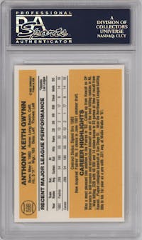 Tony Gwynn from the 1983 Donruss set graded by PSA and given an overall grade of 10.