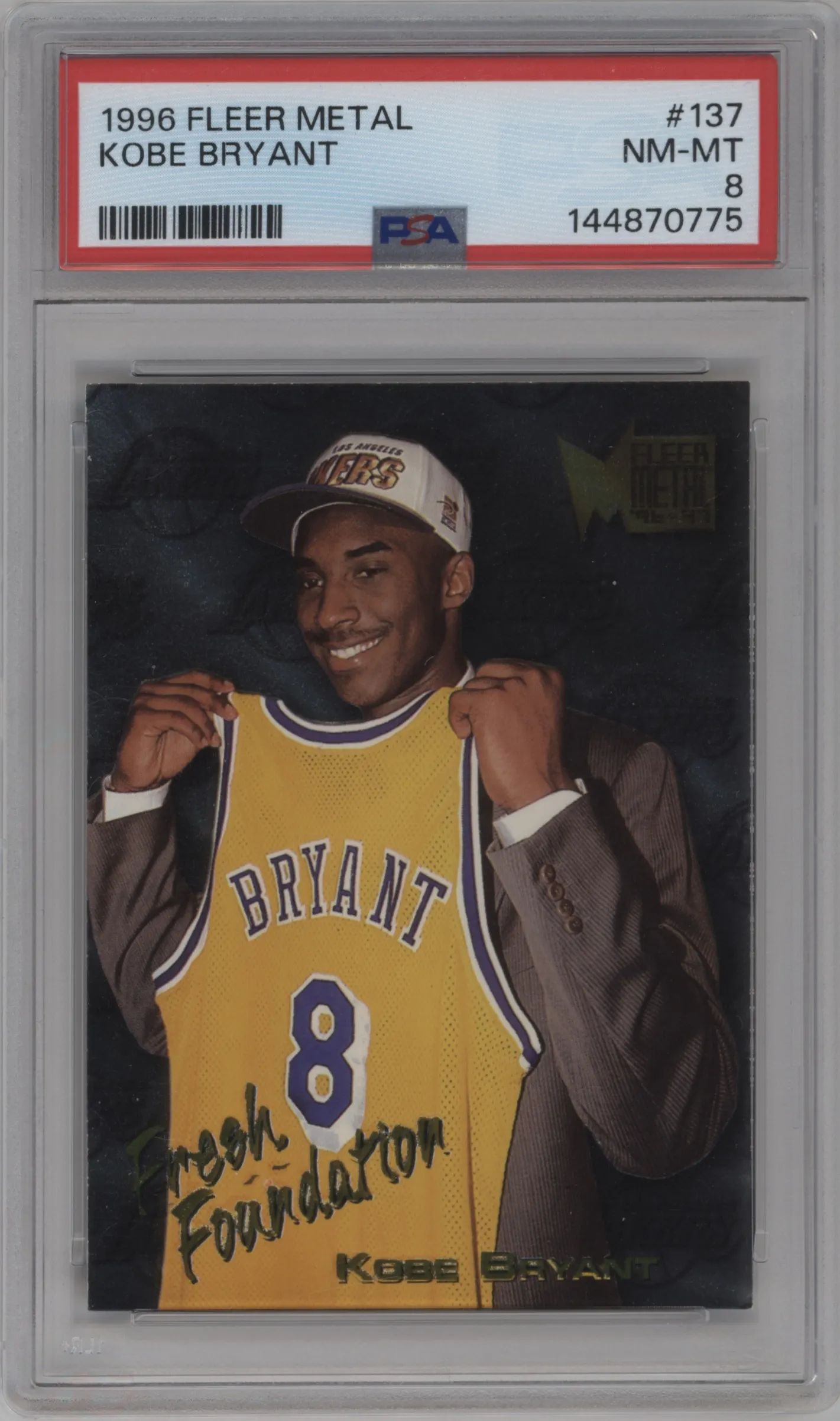 1996 Fleer Metal Fresh Foundation Kobe Bryant #137 PSA 8