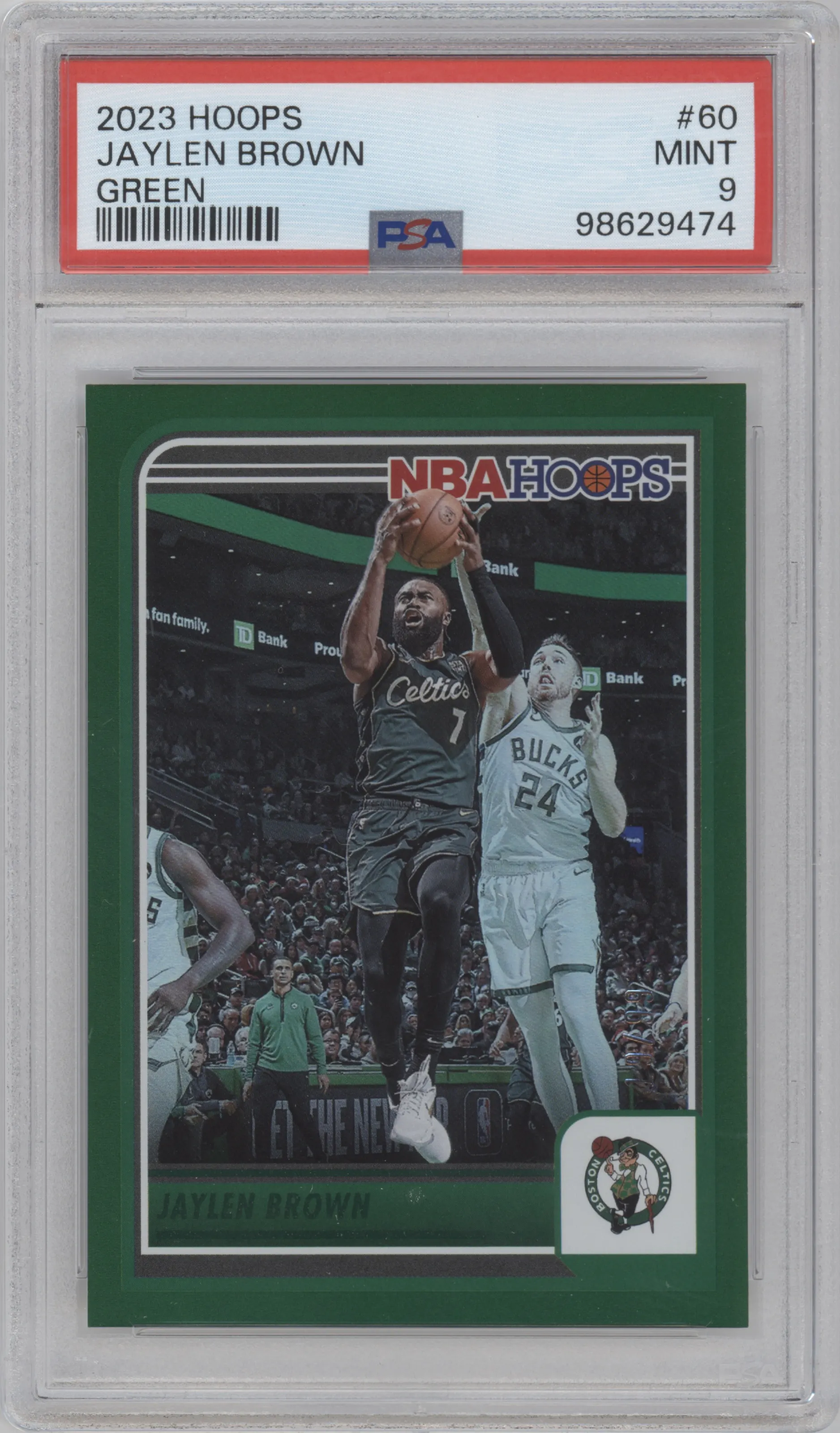 2023 Panini NBA Hoops Jaylen Brown Green #60 PSA 9