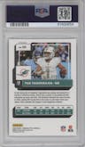Tua Tagovailoa from the 2022 Panini Donruss Optic set featuring a Aqua parallel graded by PSA and given an overall grade of 9.