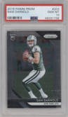 Sam Darnold from the 2018 Panini Prizm set graded by PSA and given an overall grade of 10.