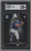Michael Harris II from the 2023 Bowman  set graded by SGC and given an overall grade of 10.