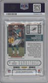 Skylar Thompson from the 2022 Panini Contenders Optic set featuring a Green Pulsar parallel graded by PSA and given an overall grade of 10.