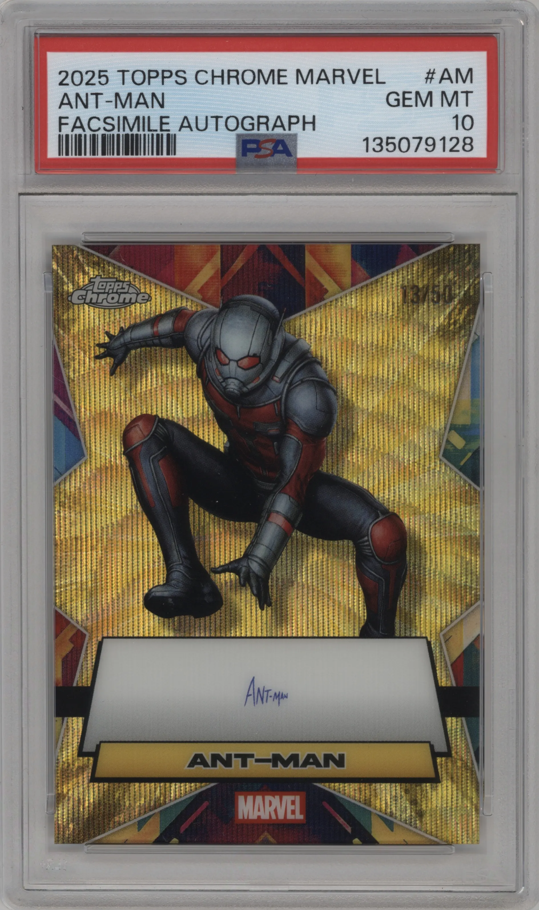 2025 Topps Chrome Marvel Facsimile Auto Ant-Man #FA-AM PSA 10