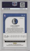 Luka Doncic from the 2019-20 Panini Hoops Premium Stock set featuring a Silver parallel graded by PSA and given an overall grade of 10.