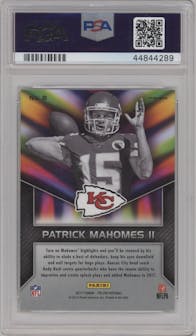 Patrick Mahomes II from the 2017 Panini Prizm set graded by PSA and given an overall grade of 9.