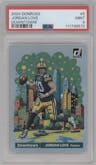 Jordan Love from the 2024 Donruss set graded by PSA and given an overall grade of 9.