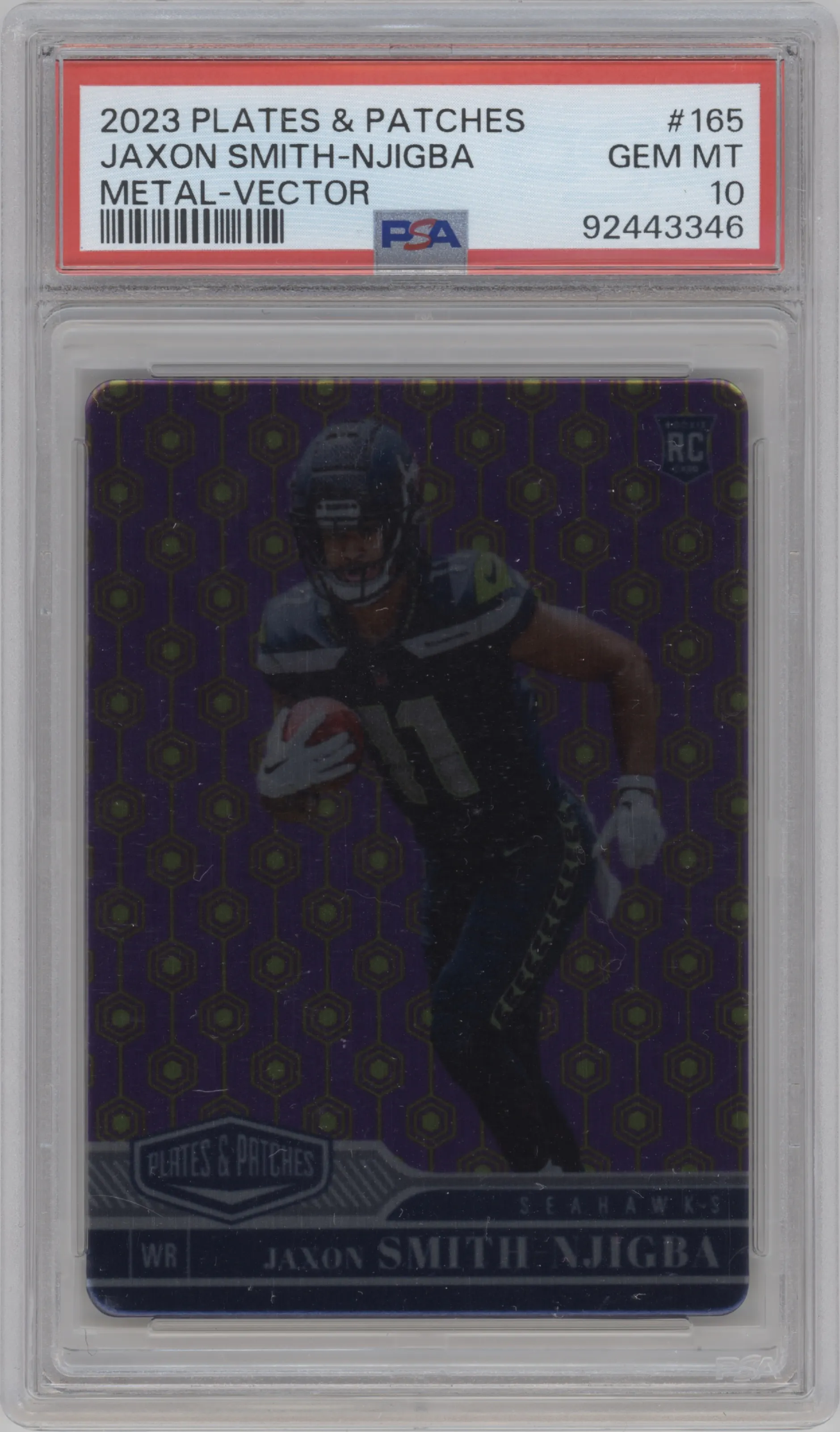 2023 Panini Plates & Patches Jaxon Smith-Njigba Metal Vector PSA 10