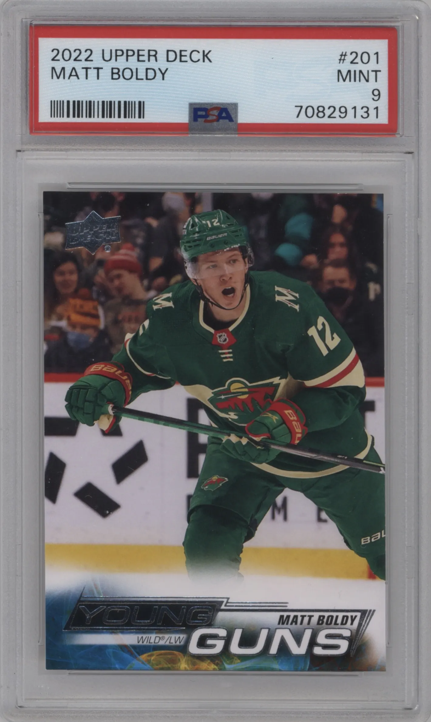 2022 Upper Deck Young Guns Matt Boldy #201 PSA 9