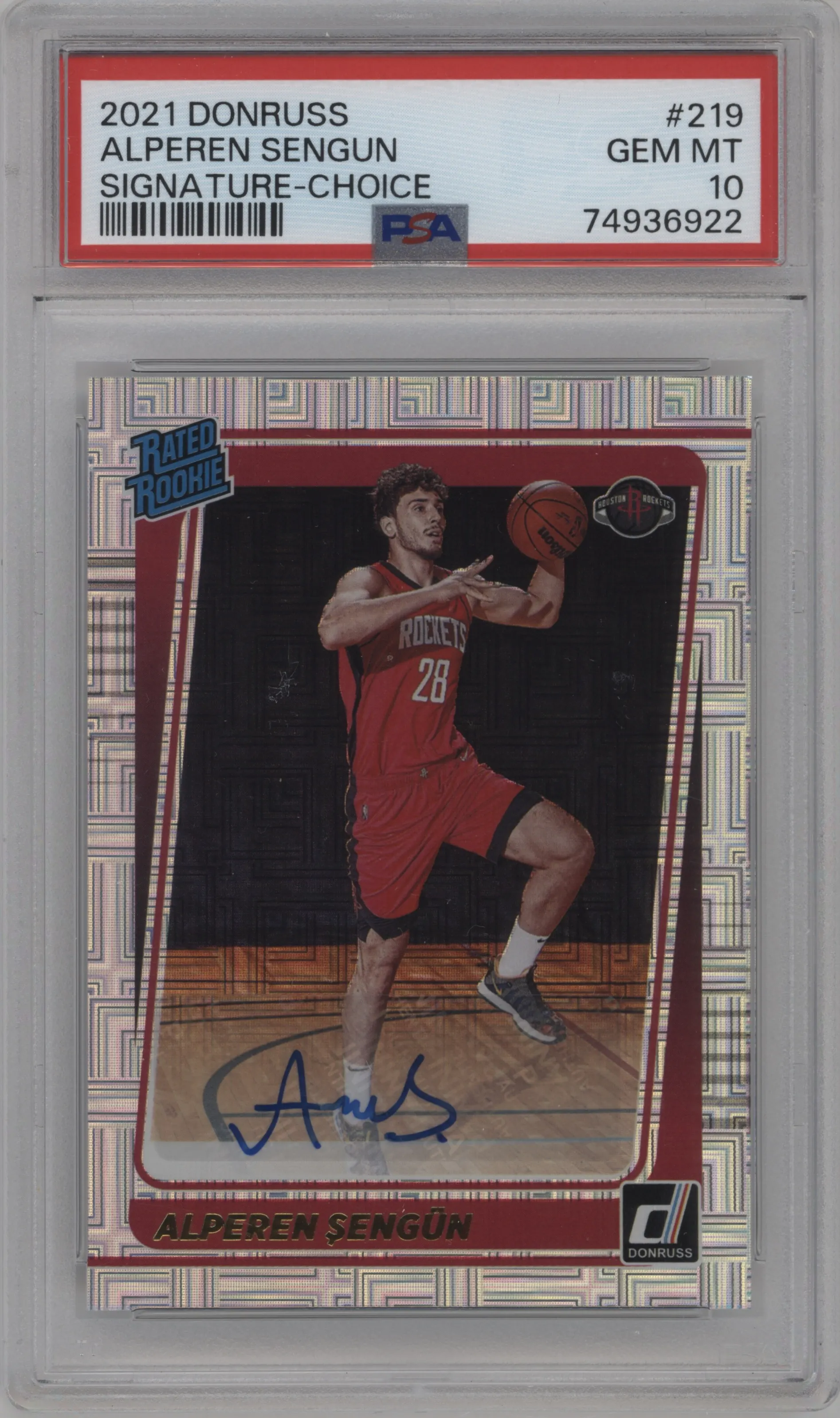 2021 Panini Donruss Rtd.Rke.Sig. Alperen Sengun Choice PSA 10