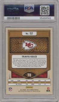 Travis Kelce from the 2022 Panini Gold Standard set featuring a Violet  parallel graded by PSA and given an overall grade of 9.