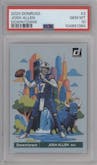 Josh Allen from the 2024 Donruss set graded by PSA and given an overall grade of 10.