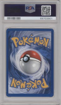 Lugia from the 2000 Pokemon Neo Genesis set graded by PSA and given an overall grade of 8.