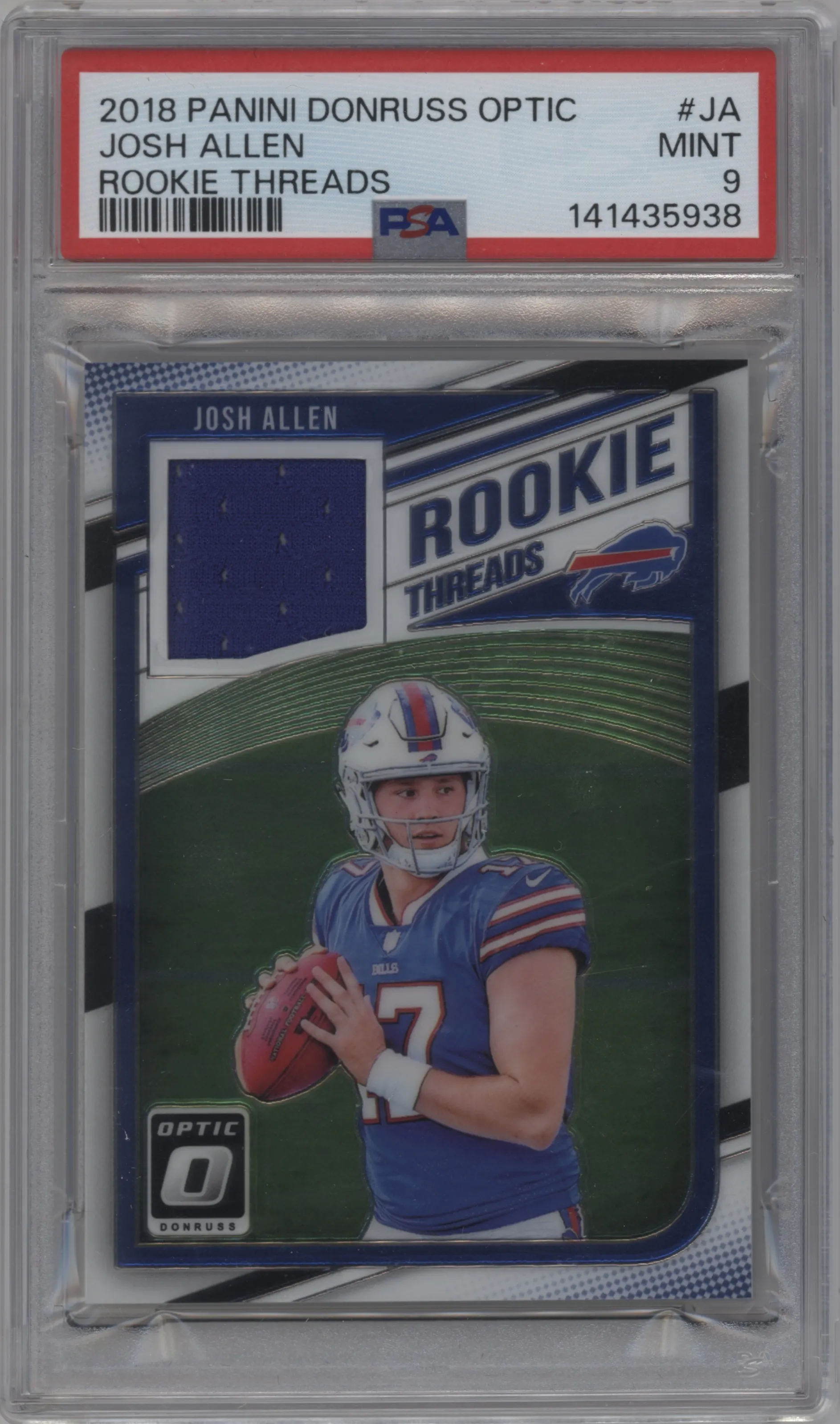 2018 Panini Donruss Optic Rke.Threads Relic Josh Allen #RT-JA PSA 9