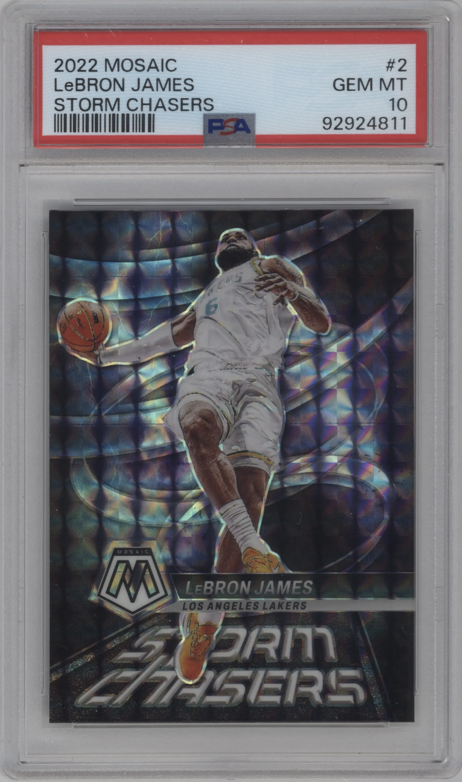 2022 Panini Mosaic Storm Chasers LeBron James #2 PSA 10