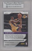 Kobe Bryant from the 2018-19 Panini Prizm set featuring a Green Prizm parallel graded by Beckett and given an overall grade of 8.5.