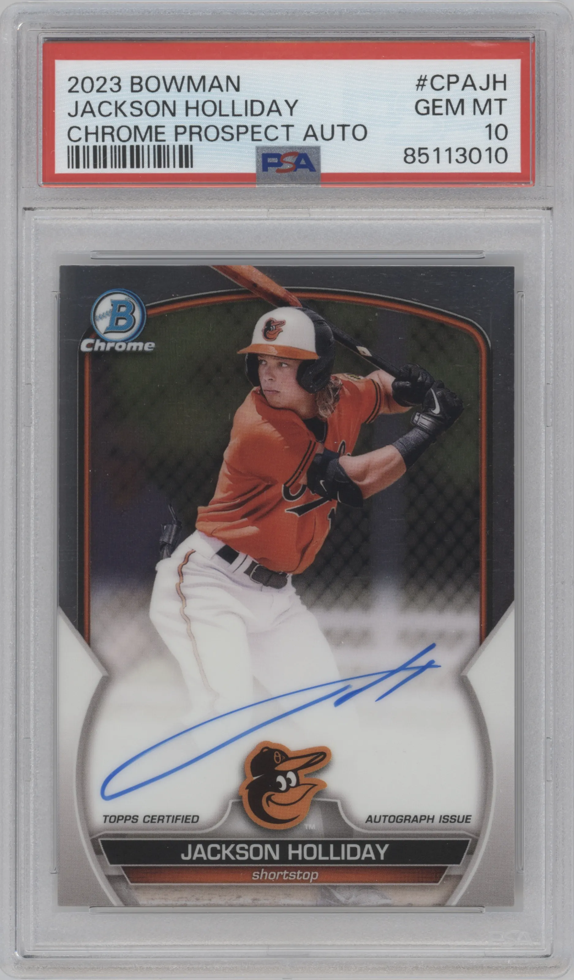 2023 Bowman Chr.Pros.Auto Jackson Holliday PSA 10