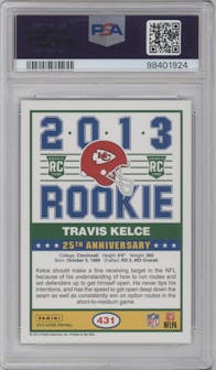 Travis Kelce from the 2013 Score set graded by PSA and given an overall grade of 8.