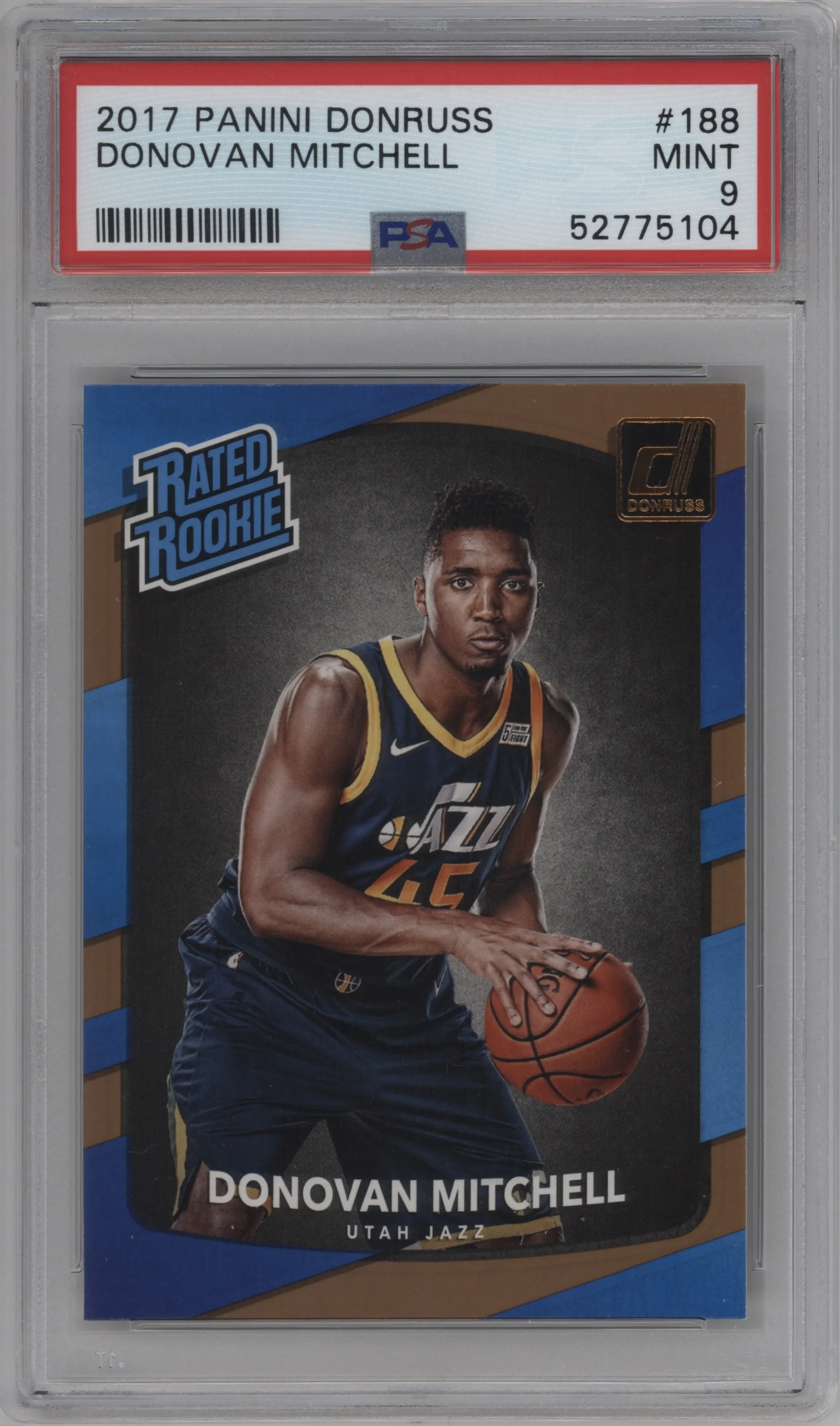 2017 Panini Donruss Rated Rookie Donovan Mitchell PSA 9