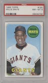 Willie Mays from the 1969 Topps set graded by PSA and given an overall grade of 8.