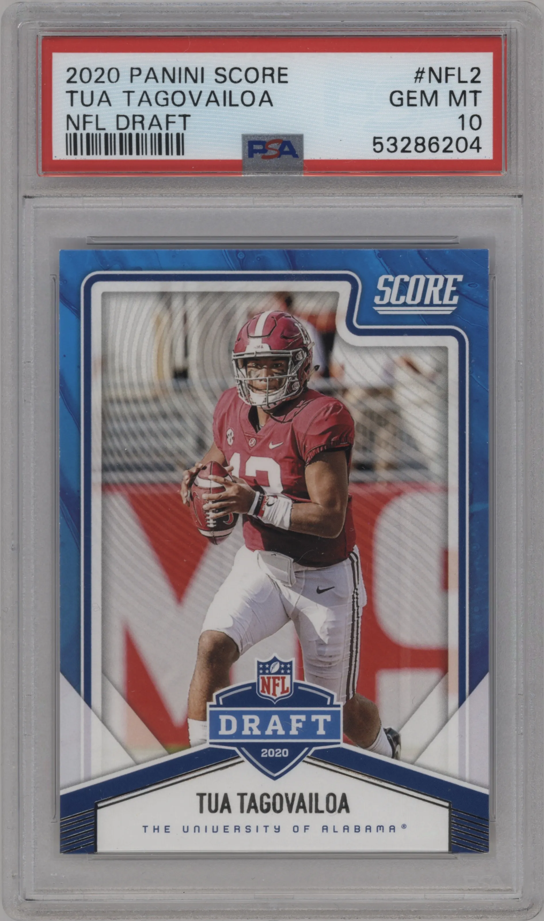2020 Panini Score NFL Draft Tua Tagovailoa PSA 10