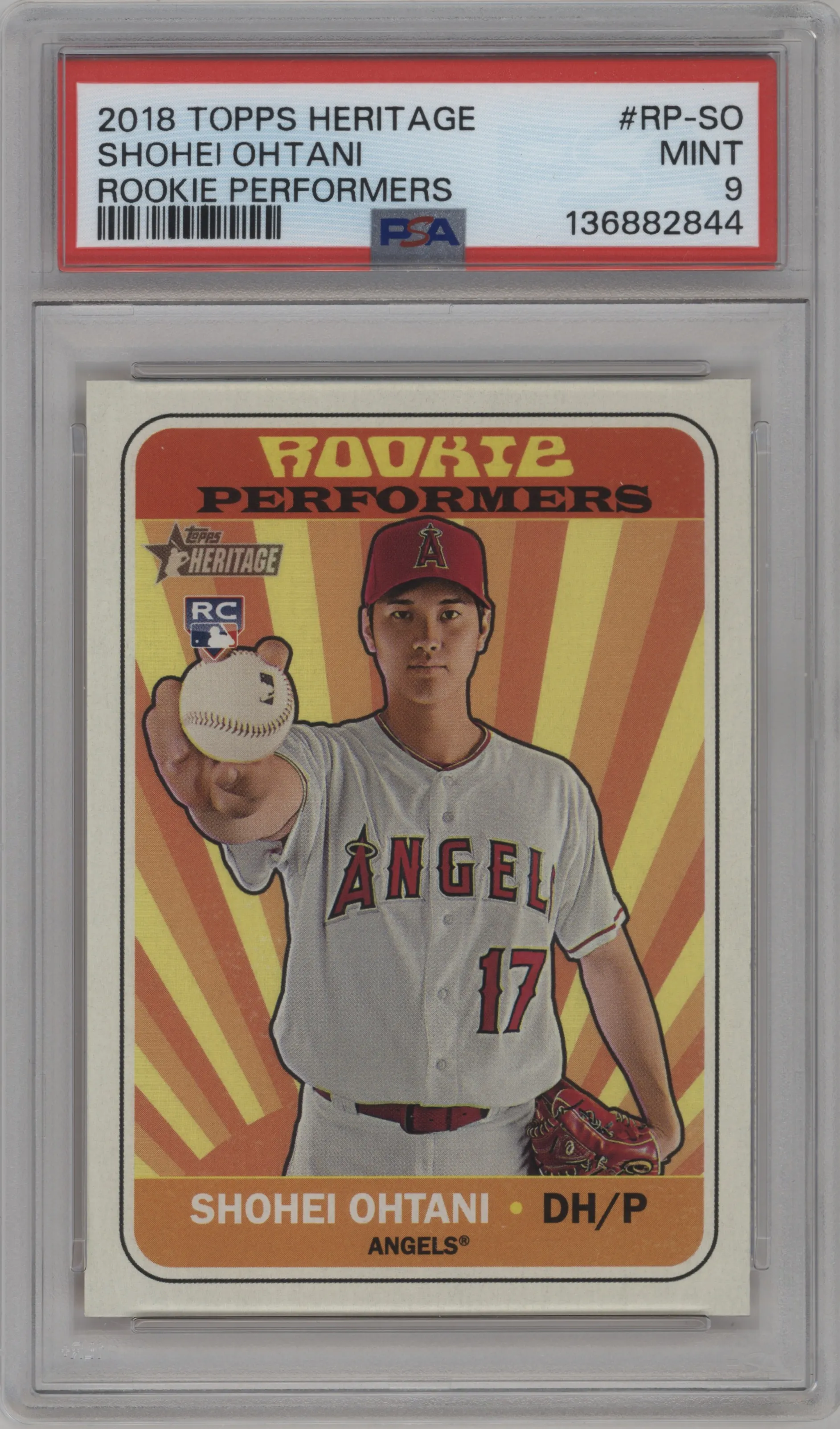 2018 Topps Heritage High Number Rke.Performers Shohei Ohtani #RP-SO PSA 9