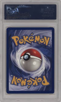Growlithe from the 1999 Pokemon set graded by PSA and given an overall grade of 9.