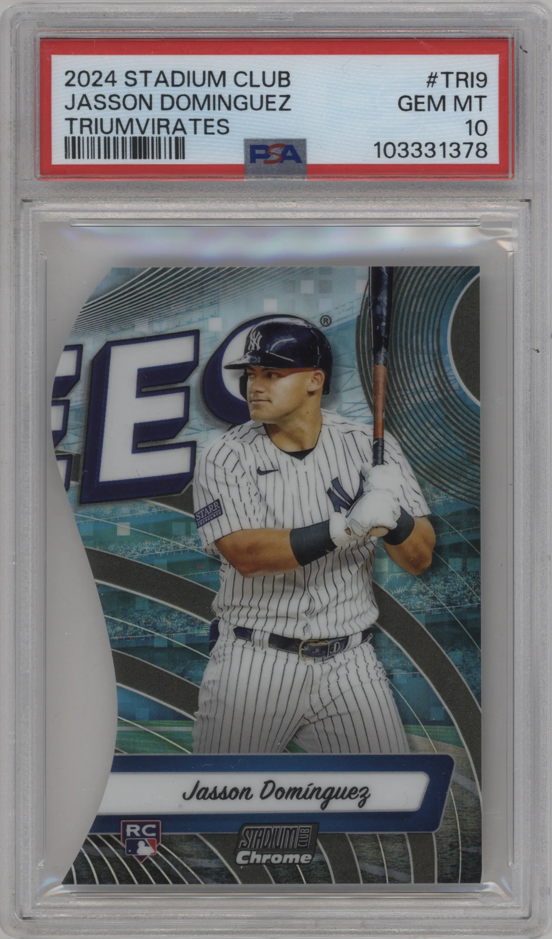 2024 Topps Stadium Club Triumvirates Jasson Dominguez PSA 10