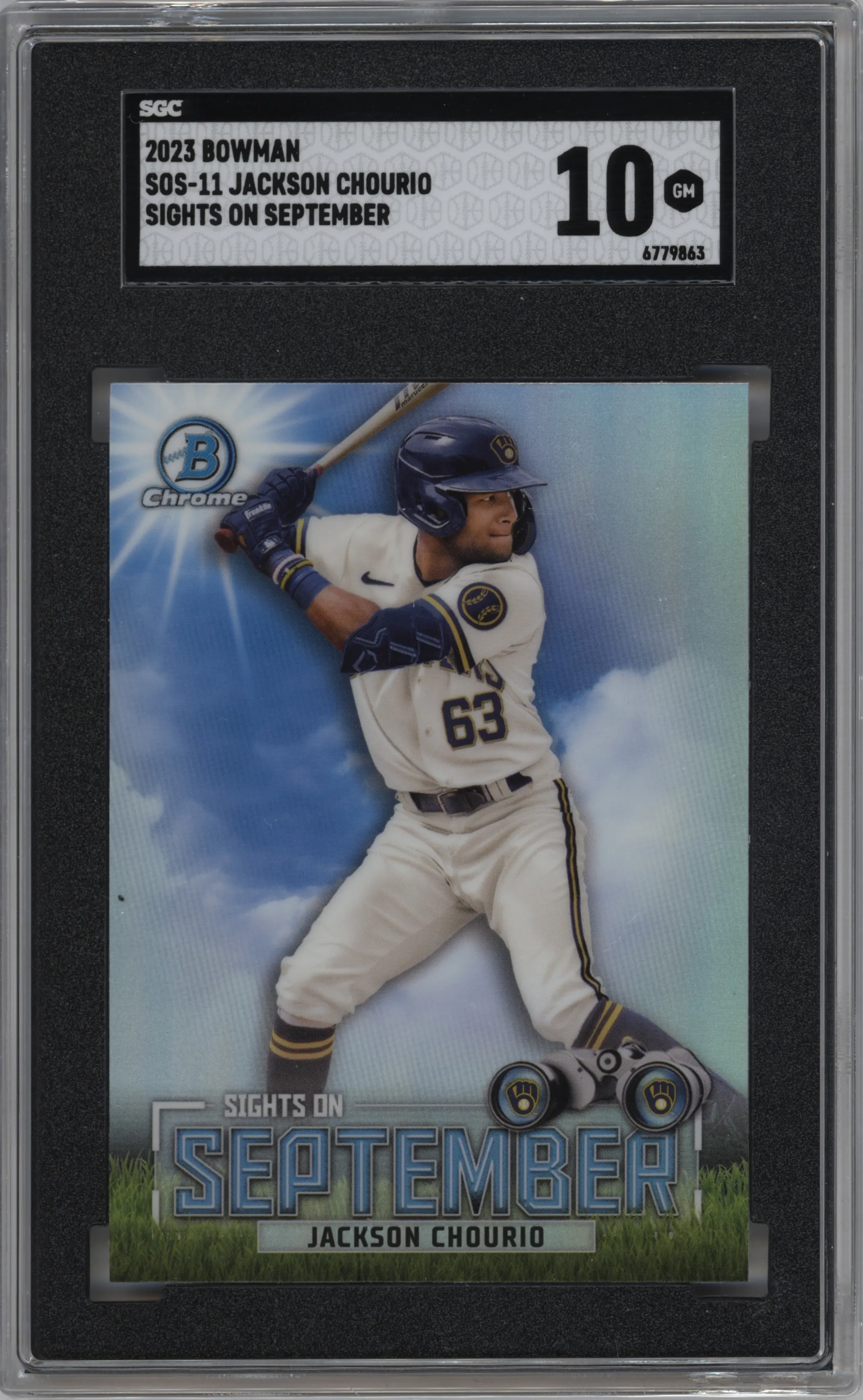 2023 Bowman Sights on Sept. Jackson Chourio SGC 10